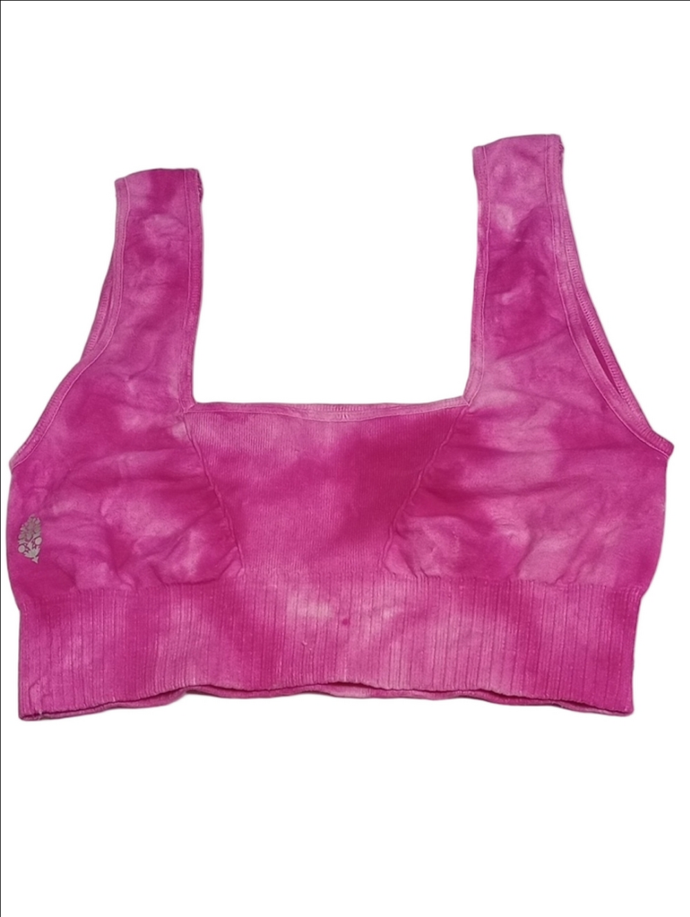 🆕 FREE PEOPLE MOVEMENT "GOOD KARMA" FUCHSIA PINK TIE DYE SPORTS BRA - Picture 2 of 11